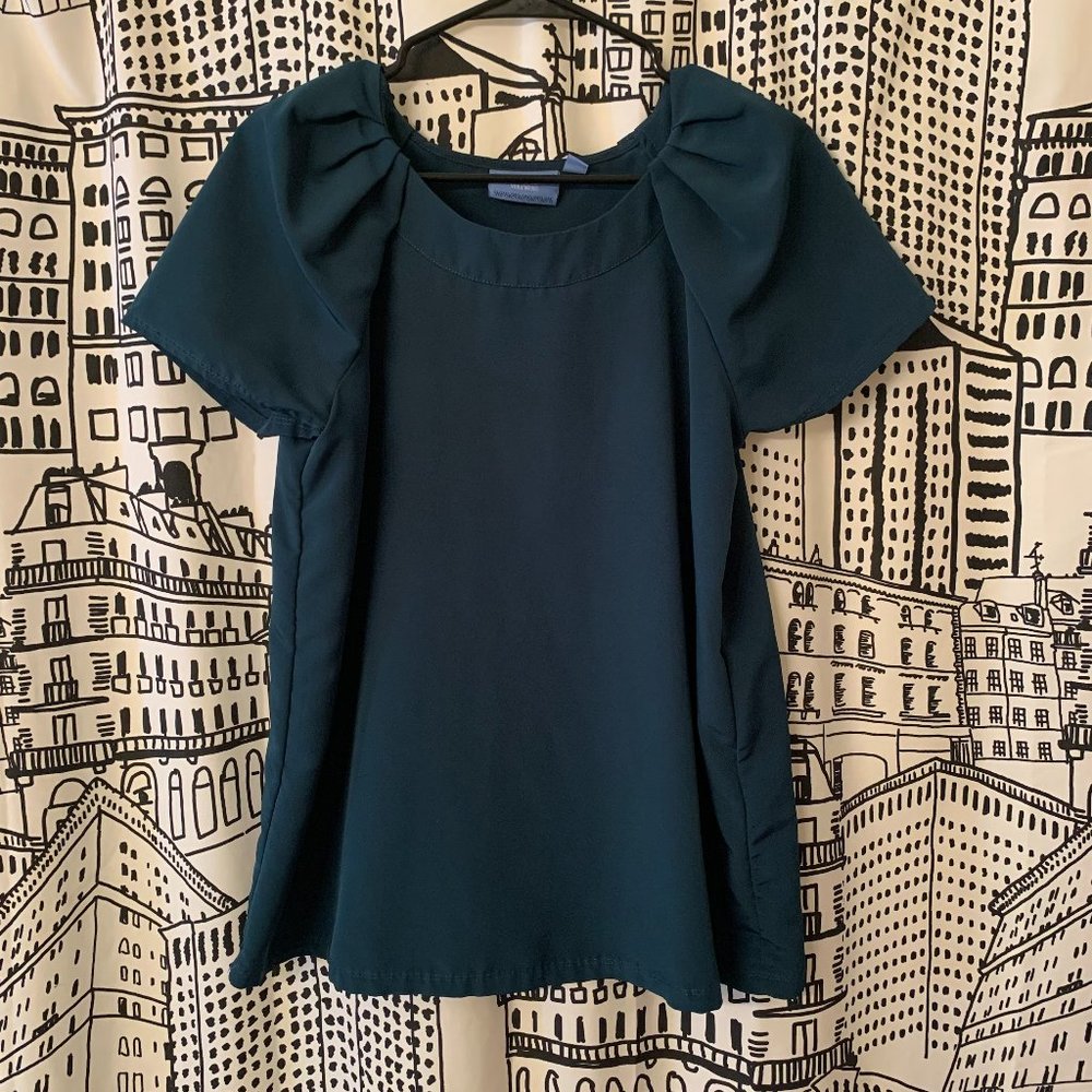 Simply Vera Vera Wang Teal Blouse, 10P